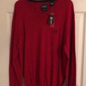 Men’s Chaps cotton cashmere sweater..red..NWT